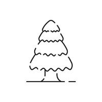 Tree in lineart style, line vector icon. Forest, park and garden tree flat signs collection.