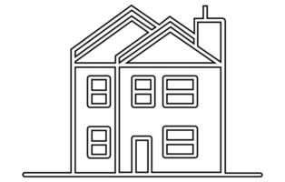 Set line icons of houses , Various Outline Small and tiny houses, continuous line drawing of house , vector