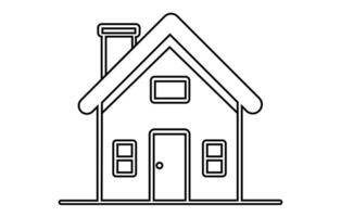 Set line icons of houses , Various Outline Small and tiny houses, continuous line drawing of house , vector