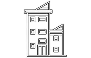 Set line icons of houses , Various Outline Small and tiny houses, continuous line drawing of house , vector