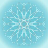 Snowflake vector abstract shape on blue gradient background