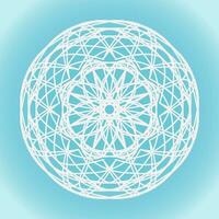 Snowflake vector abstract shape on blue gradient background