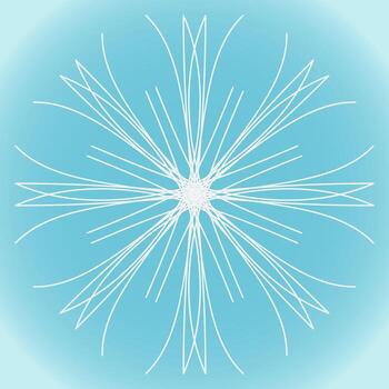 Snowflake vector abstract shape on blue gradient background