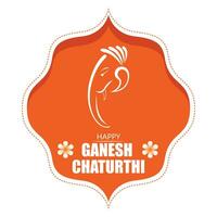 stylish Ganesh Chaturthi celebration greeting with lord Ganesh design vector illustration