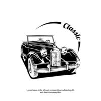 Classic vintage retro car design vector