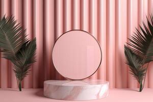 Minimal abstract colorful podium, product display. photo