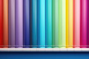 Paint crayons or lines with colorful paints. photo