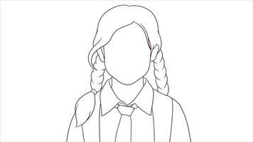 Smiling Student in School Attire, hand drawn style vector illustration