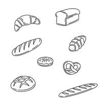 Bread thin line icon set. Bakery collection of simple outline signs. Fresh baking symbol. vector