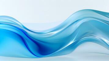 Abstract blue wavy on white background photo