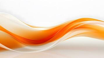 Abstract orange wavy on white background photo