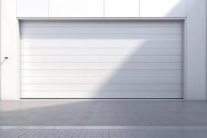 White minimal architecture building background empty wide space for mock up, concrete floor car park, cement garage design scene with copy space, with . photo
