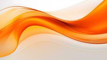 Abstract orange wavy on white background photo