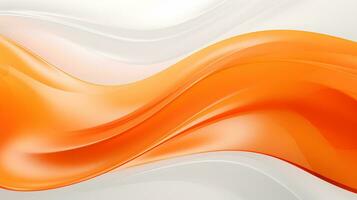 Abstract orange wavy on white background photo