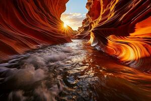 The magnificent phenomenon known as the Wave creates stunning patterns within rock formations photo