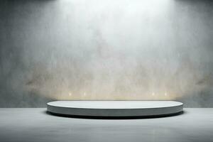 Minimal abstract background for product presentation illuminated on a light gray plaster wall photo