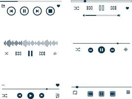 Music Player Overlay Design with Button and track, Vector Illustration