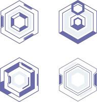 Futuristic Hexagon HUD Frame Shape. Vector Illustration