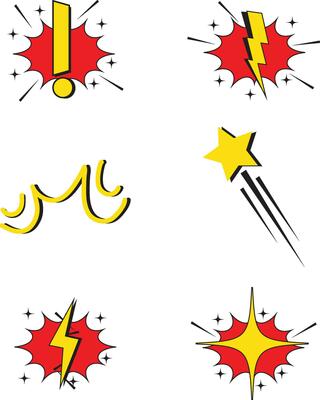 Groovy Comic Effect Shape Illustration. Vector Collection