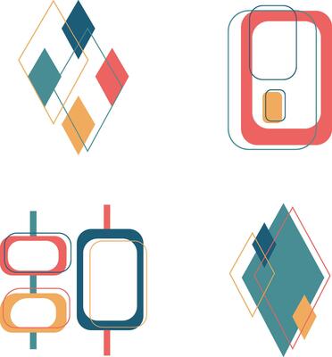 1970s Mid Century Retro Abstract Pattern