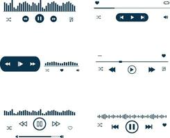 Music Player Overlay Design with Button and track, Vector Illustration