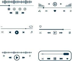 Music Player Overlay Design with Button and track, Vector Illustration