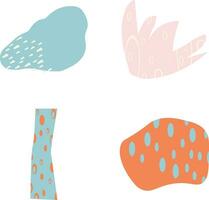 Abstract Botanical Cutout Consisting of Various Shape and Pattern. Vector Set