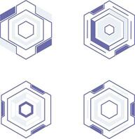 Futuristic Hexagon HUD Frame Shape. Vector Illustration