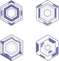 Futuristic Hexagon HUD Frame Shape. Vector Illustration