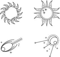 cósmico Clásico minimalista línea Arte con resumen estilo concepto. vector conjunto