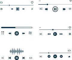 Music Player Overlay Design with Button and track, Vector Illustration