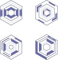 Futuristic Hexagon HUD Frame Shape. Vector Illustration