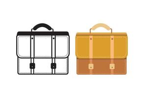 A collection of briefcase vector icons designed for web applications, presented in a flat style and available in three variations, black and white, as well as full color versions.