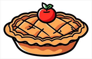 manzana tarta plano diseño postre icono, ilustración de un manzana tarta. vector