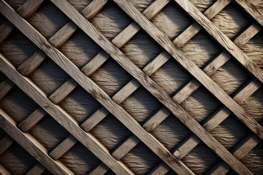 wooden mesh fence background and texture, AI Generated photo