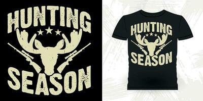 Funny Hunter Retro Vintage Deer Hunting T-shirt Design vector