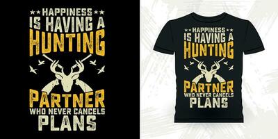 Funny Hunters Lover Retro Vintage Deer Hunting T-shirt Design vector