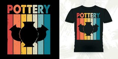 Funny Ceramic Artist Retro Vintage Pottery Maker T-shirt Design vector