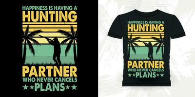 Funny Hunter Retro Vintage Deer Hunting T-shirt Design vector