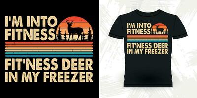 Funny Hunter Retro Vintage Deer Hunting T-shirt Design vector