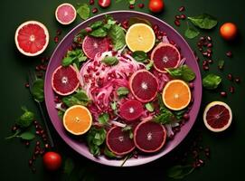 Bowl of healthy salad photo