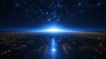 An abstract background with blue light and stars photo