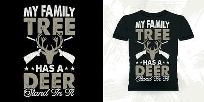 Funny Hunter Retro Vintage Deer Hunting T-shirt Design vector