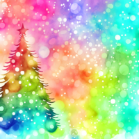 Vibrant Watercolor Christmas Tree Background AI Generative png