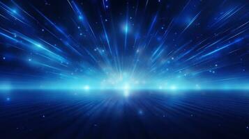 An abstract background with blue light and stars photo