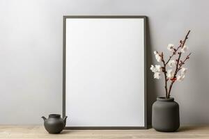 Black square white background wall art mockup photo