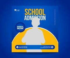 School Admission Social Media Post Design Template vector