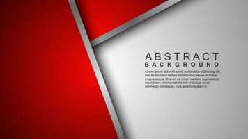 Abstract red overlapping layers background combined with silver textured lines decoration. Luxury and premium concept vector design template for using modern cover elements, banners, cards