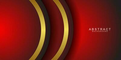 Abstract gold and red curve geometric shape on background. Modern luxury bright gold stripe with gold glitter decoration. Futuristic technology concept. Vector illustration