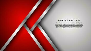 Abstract red overlapping layers background combined with silver textured lines decoration. Luxury and premium concept vector design template for using modern cover elements, banners, cards